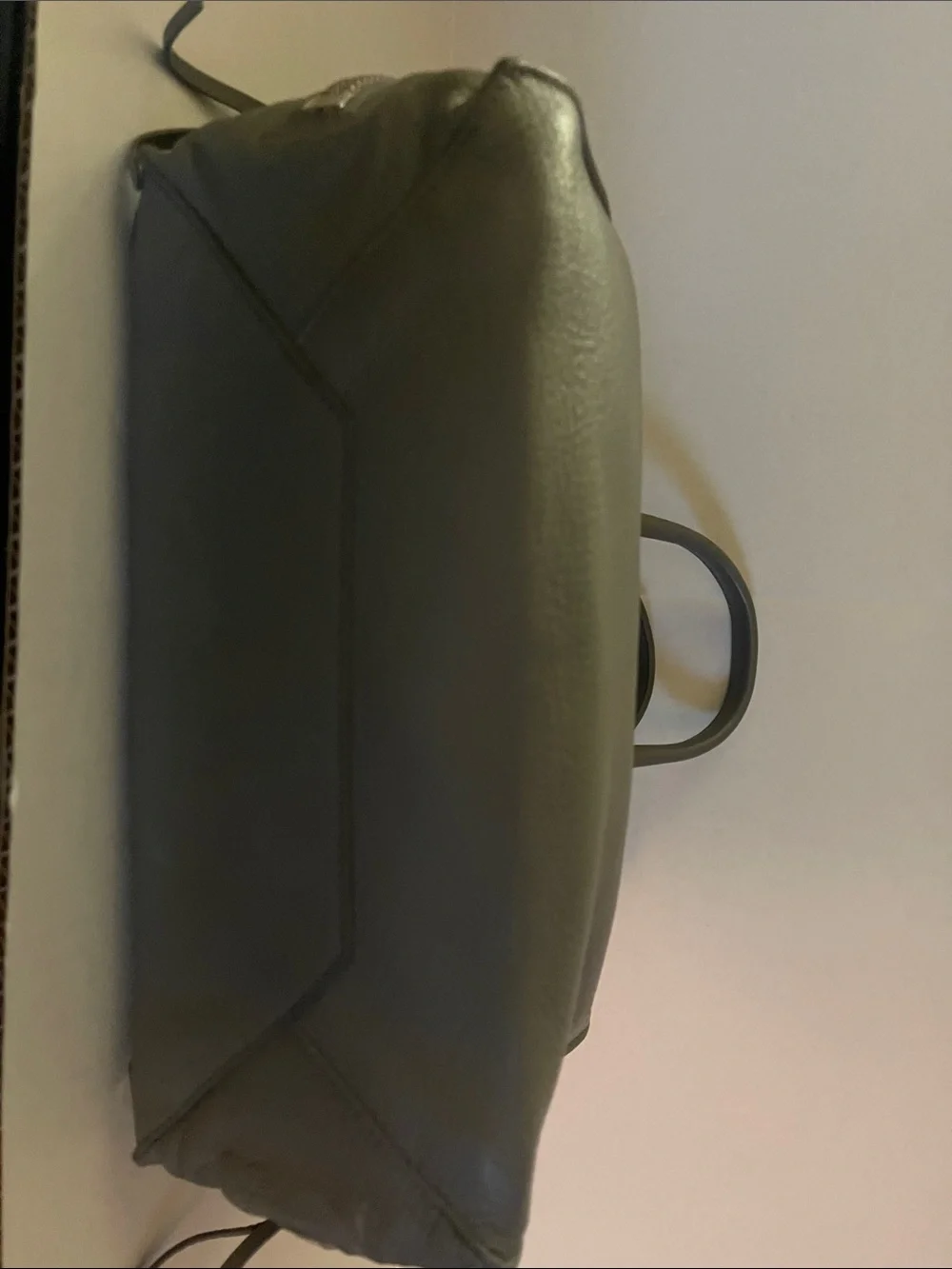 Balenciaga Olive Gray Leather Satchel with Top Handles
